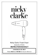 Предварительный просмотр 1 страницы Nicky Clarke NTD101 Instruction Booklet