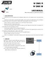 Preview for 1 page of Nicols W DMX R User Manual