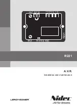 Preview for 1 page of Nidec LEROY-SOMER R221 Installation And Maintenance Manual