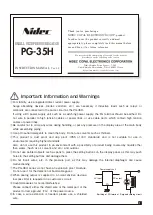 Предварительный просмотр 1 страницы Nidec PG-35H 104R Instruction Manual