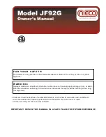 Preview for 1 page of Nieco JF92G Owner'S Manual