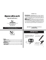 Nielsen-Kellerman SpeedCoach Operating Manual preview