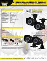 Предварительный просмотр 3 страницы Night Owl CAM-4PK-CM245 Specifications