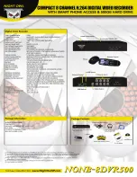 Preview for 3 page of Night Owl NONB-8DVR500 Specifications