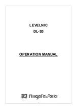 Niigata seiki LEVELNIC DL-S3 DL-BW Operation Manual preview