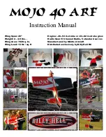 Preview for 1 page of Nikitis Aircraft MOJO 40 ARF Instruction Manual