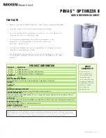 Preview for 2 page of Nikken PIMAG OPTIMIZER II Quick Reference Sheet