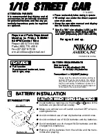 Preview for 1 page of Nikko 1/16 STREET CAR Manual