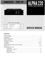 Preview for 1 page of Nikko ALPHA 220 Service Manual