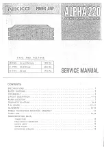 Preview for 1 page of Nikko Alpha220 Service Manual