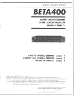 Nikko BETA400 Instruction Manual предпросмотр