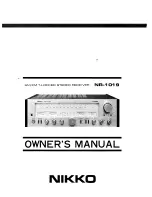 Preview for 1 page of Nikko NR-1019 Owenrs Manual