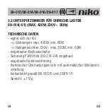 Предварительный просмотр 36 страницы Niko 09-013 Manual