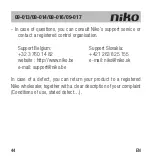 Предварительный просмотр 46 страницы Niko 09-013 Manual