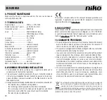 Предварительный просмотр 15 страницы Niko 350-20053 Manual