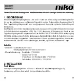 Предварительный просмотр 29 страницы Niko 360-45011 Manual