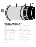 Предварительный просмотр 38 страницы Nikon 500mm F4G - 500mm f/4.0G ED VR AF-S SWM Super Telephoto Lens User Manual