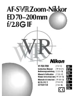 Preview for 1 page of Nikon 70 200 - f/2.8G ED VR II AF-S NIKKOR Lens Instruction Manual