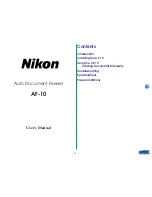 Preview for 1 page of Nikon AF-10 User Manual