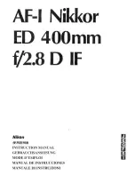 Nikon AF-I Nikkor ED 400mm f/2.8D IF Instruction Manual preview