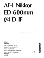 Nikon AF-I Nikkor ED 600mm f/4D IF Instruction Manual preview