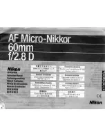 Preview for 1 page of Nikon AF Micro-Nikkor 60mm F/2.8 D Instruction Manual