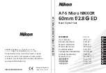 Nikon AF-S Micro NIKKOR 60mm f/2.8G ED User Manual preview