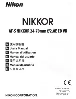 Предварительный просмотр 1 страницы Nikon AF-S NIKKOR 24-70mm fi2.8E ED VR User Manual