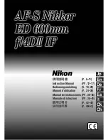 Предварительный просмотр 1 страницы Nikon AF-S Nikkor 600mm f/4D IF-ED II Instruction Manual