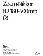 Nikon AI-S Zoom-Nikkor 180-600mm f/8 Instruction Manual предпросмотр