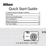 Предварительный просмотр 1 страницы Nikon COOLPIX S6700 Quick Start Manual