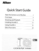 Nikon CoolPix S9100 Quick Start Manual предпросмотр