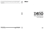 Предварительный просмотр 1 страницы Nikon D610 User Manual