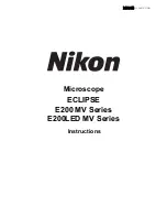 Nikon ECLIPSE E200 MV Series Instruction Manual preview