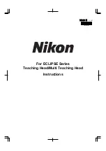 Предварительный просмотр 1 страницы Nikon Eclipse Series Instructions Manual