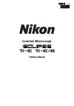Nikon Eclipse Ti-E Instructions Manual preview