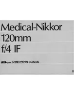 Nikon Medical-Nikkor 120mm f/4 IF Instruction Manual preview