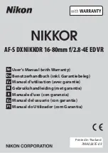 Nikon NIKKOR AF-S DX 16-80mm f/2.8-4E ED VR User Manual preview