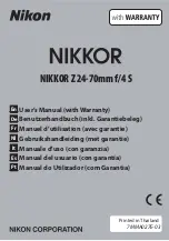Nikon NIKKOR Z 24-70mm f/4S User Manual preview