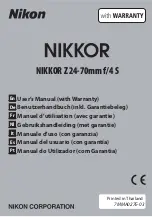 Preview for 1 page of Nikon NIKKOR Z 24-70mm f/4S User Manual