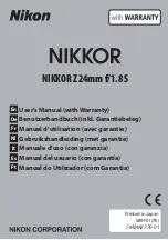 Предварительный просмотр 1 страницы Nikon NIKKOR Z 24mm f/1.85 User Manual