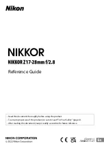 Предварительный просмотр 1 страницы Nikon NIKKOR Z17-28mm f/2.8 Reference Manual