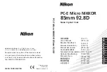 Nikon PC-E Micro NIKKOR 85mm f/2.8D User Manual preview