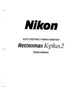 Preview for 1 page of Nikon Retinomax K-plus 2 Instructions Manual