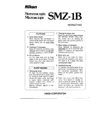 Nikon SMZ-1B Instructions preview