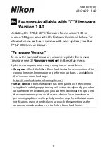 Preview for 1 page of Nikon Z 6II Firmware Update Manual
