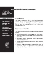 Предварительный просмотр 2 страницы Niles AB-2D Installation & Operation Manual