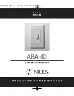 Niles ABA-1D Installation & Operation Manual предпросмотр