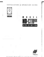 Preview for 1 page of Niles HD-STRBX Installation And Operation Manual