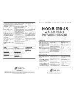 Предварительный просмотр 1 страницы Niles IRR-4S Installation & Operating Manual